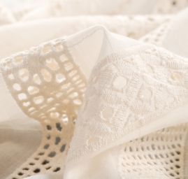 Madeira bavlna vzor květy/ornamenty smetanová