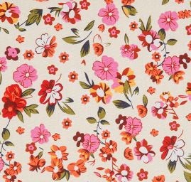 Viskozová šatovka drobný květ vanilková