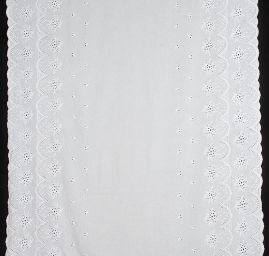 Krajka madeira vzor květy a vlnky bílá