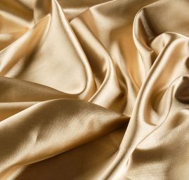 Satén taft pružný cappucino zlatočerný