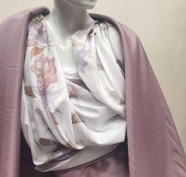 Satén taft pružný starorůžový