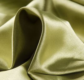 Satén taft pružný olivový zelenočerný