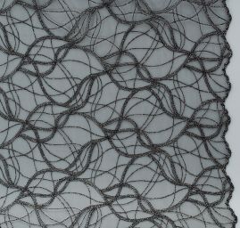 Krajka geometrický vzor vlnek černá