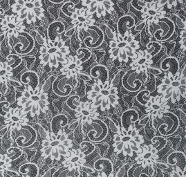 Šifon květinový krajkový vzor z kolekce Black and White