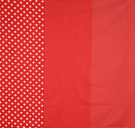Bavlněná látka tisk puntíky červená/bílá