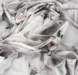 Imitace hedvábí pružný atlas růže šedá starorůžová