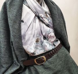 Imitace hedvábí pružný atlas růže šedá starorůžová