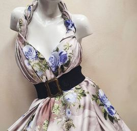 Imitace hedvábí pružný atlas růže starorůžová fialová