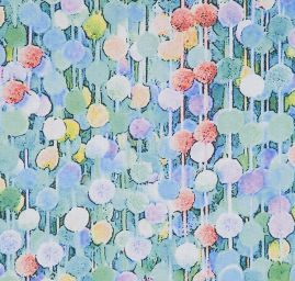 Viskozová šatová látka tisk abstrakt kapky