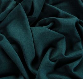 Kostýmová pružná látka imitace lnu petrol