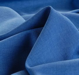 Kostýmová pružná látka imitace lnu modrá