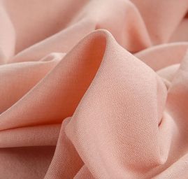 Kostýmová pružná látka imitace lnu pudrově řůžová