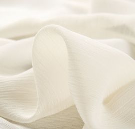 Šifon plise jemný barvy ivory