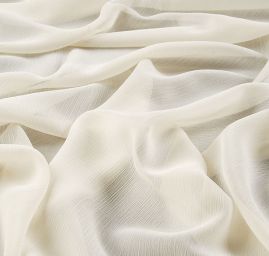 Šifon plise jemný barvy ivory
