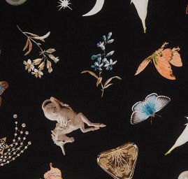 Hedvábný krepdešín romatnický nevšední vzor