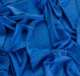 Úplet polyesterový vzor puntík modročerný