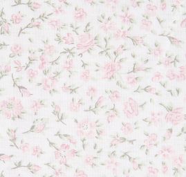 Bavlněná látka tisk drobné kytičky růžové