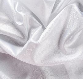 Podšívka žakárová paisley vzor lomená bílá