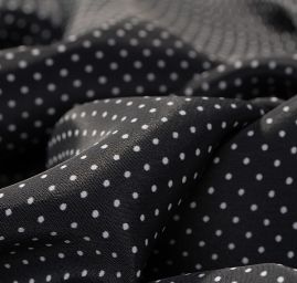 Látka drobný puntík černá bílá