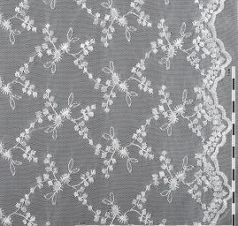 Krajka na tylu výšivka květinová bílá