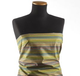 Bavlna pružná proužky zelenočervená