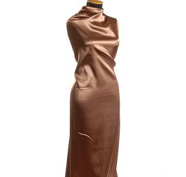 Satén taft pružný hnědý 