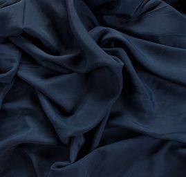 Viskozová šatová látka temně modrá