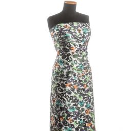 Hedvábný atlas abstraktní zvířecí vzor