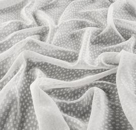 Šifon vzor obdélníků flock bílý