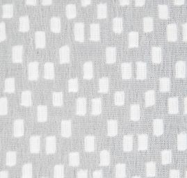 Šifon vzor obdélníků flock bílý