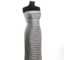 Šifon jemný s atlasovým proužkem lomená bílá