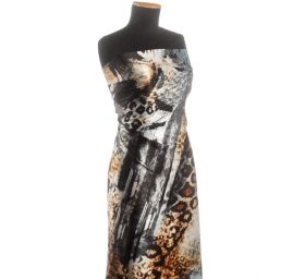 Hedvábný satén abstraktní zvířecí vzor