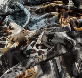 Hedvábný satén abstraktní zvířecí vzor