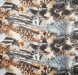 Hedvábný satén abstraktní zvířecí vzor