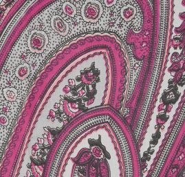 Šifon květinový paisley vzor fialový