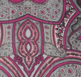 Šifon květinový paisley vzor fialový