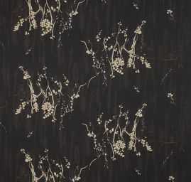 Šifon květinový motiv béžový