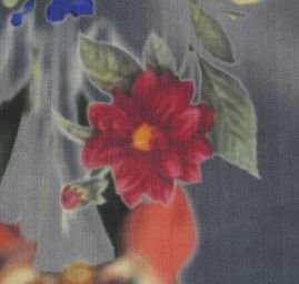 Hedvábný mušelín abstraktní květinový vzor