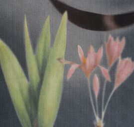 Hedvábný mušelín abstraktní květinový vzor