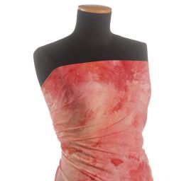 Viskozová batika růžovočrvená