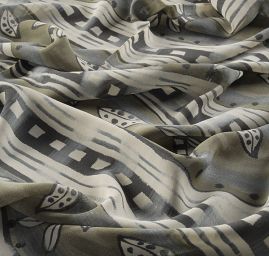 Viskozová šatovka abstraktní květinový  vzor