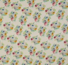 Žrožetšifon pružný květinový vzor vanilkový