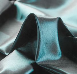 Taft hladký šanžán petrol zelený