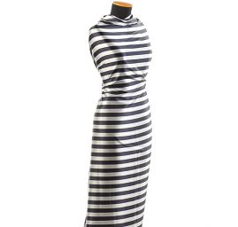 Atlas proužky fialová/bílá