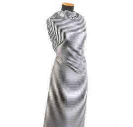 Atlas vzor proužek fialová/bílá