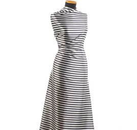 Atlas vzor proužek fialová/bílá