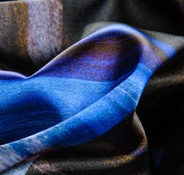 Atlas abstraktní malba fantazie modro/zllatá