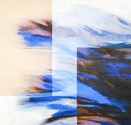 Atlas abstraktní malba fantazie modro/zllatá