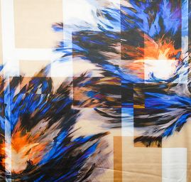 Atlas abstraktní malba fantazie modro/zllatá