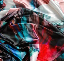 Atlas abstraktní malba fantazie tyrkys/starorůžová